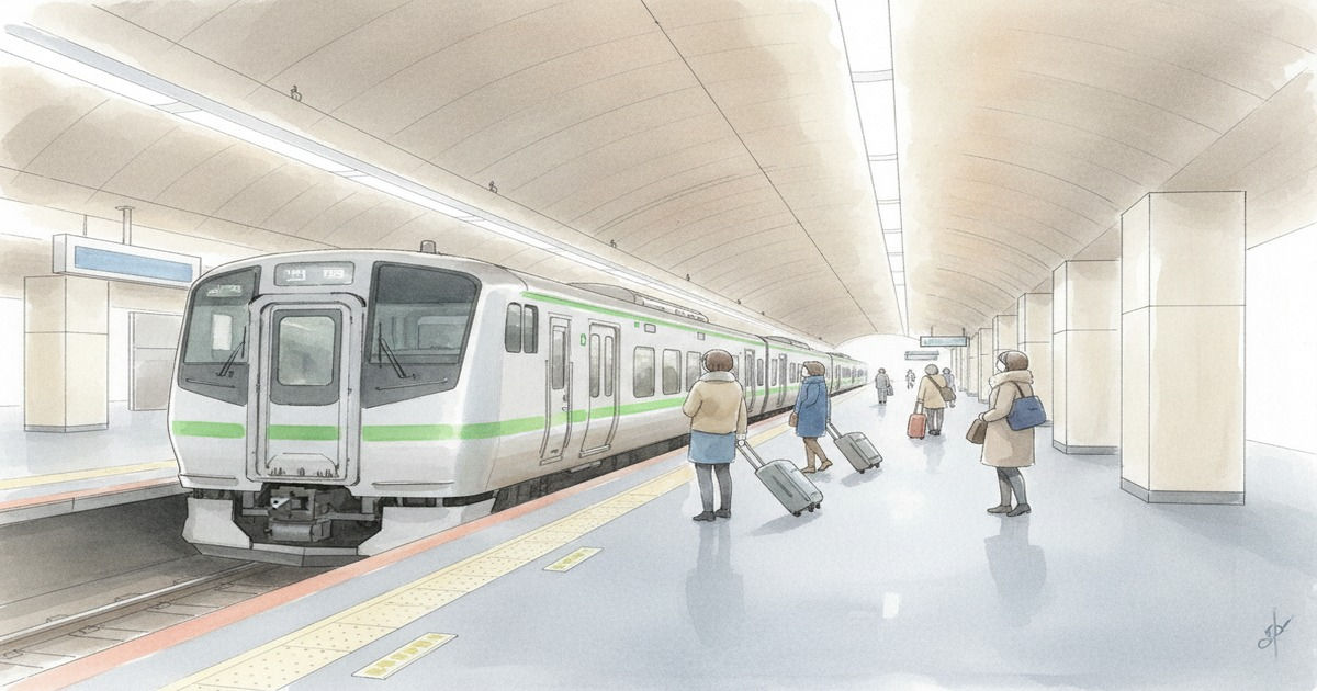 JR Rapid Airport train at New Chitose Airport Station