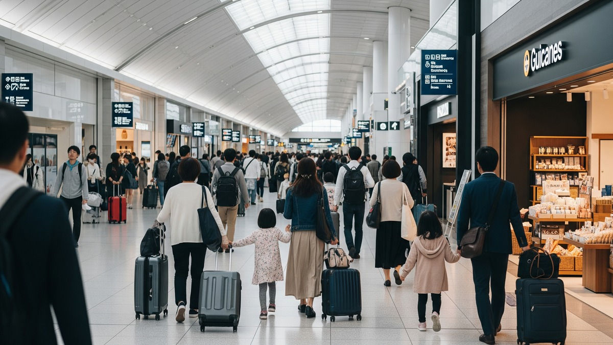 新千歳空港の繁忙期に早めに移動する旅行者のイメージ