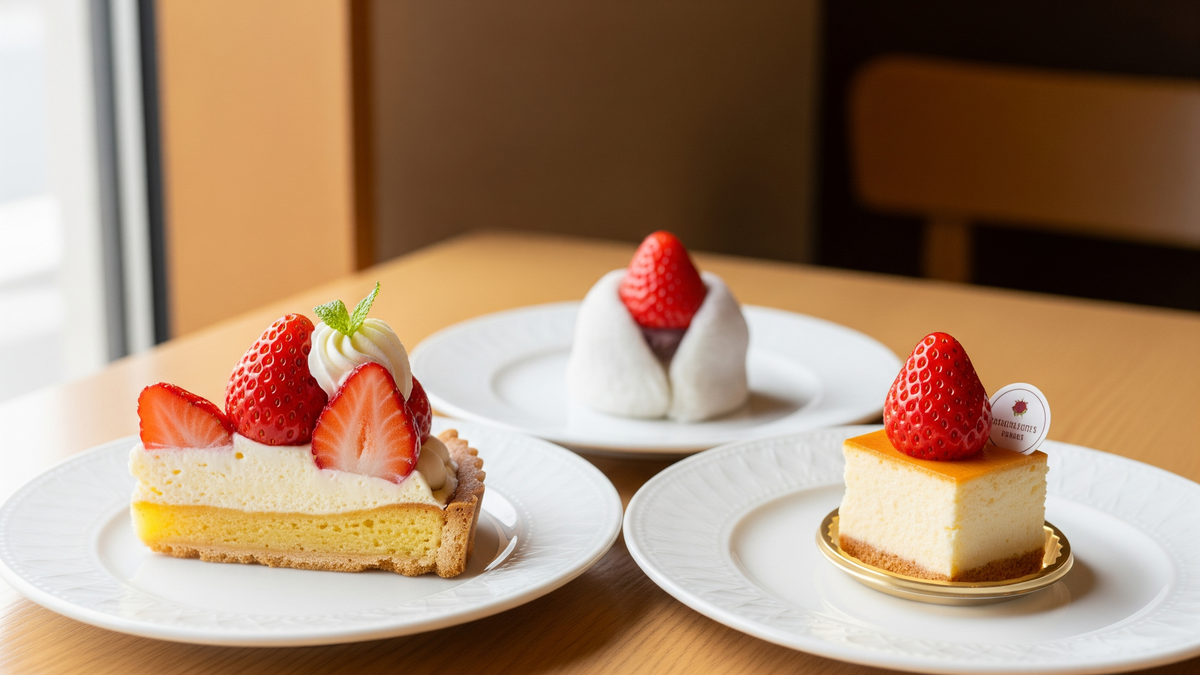 小樽の春・いちごスイーツの盛り付けイメージ