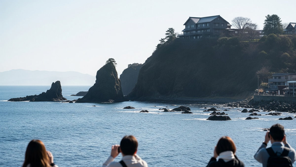 海を見下ろす断崖・北海道の海岸線のイメージ